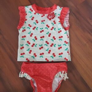 5/$30 Circo Cherry Print 2-Piece Swimsuit Toddler Girls 18M